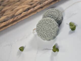 Two diy shampoo bars for oily hair sit together