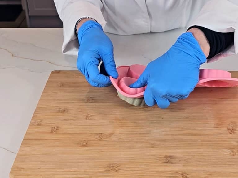 The shampoo bars are released from the mold