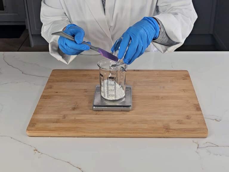 Phase a ingredients are measured into a beaker