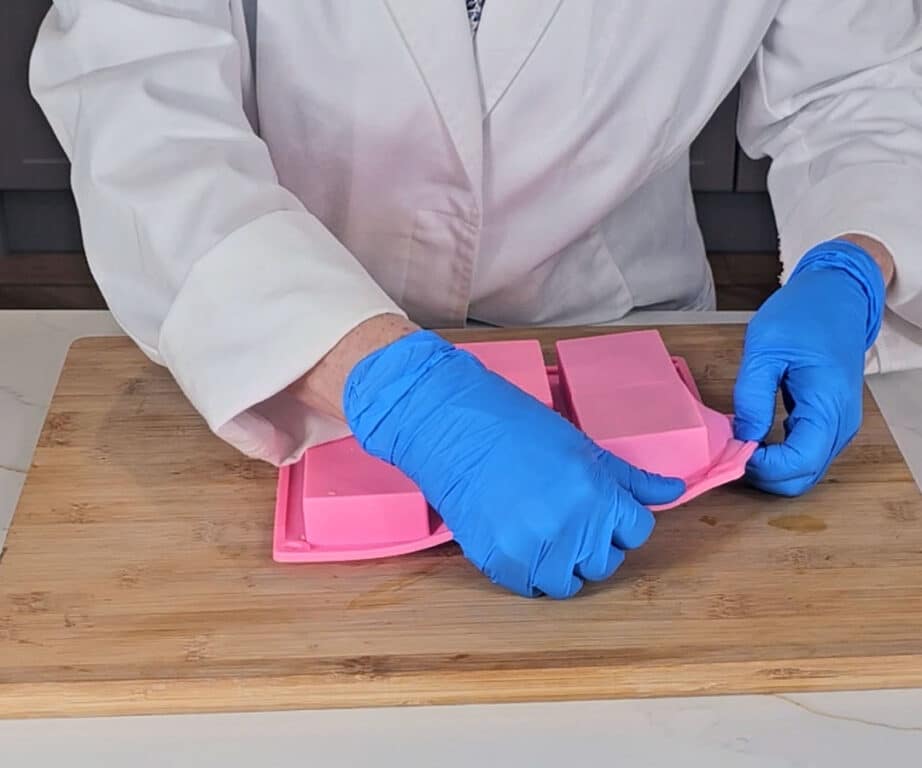 The soaps are removed from the mould