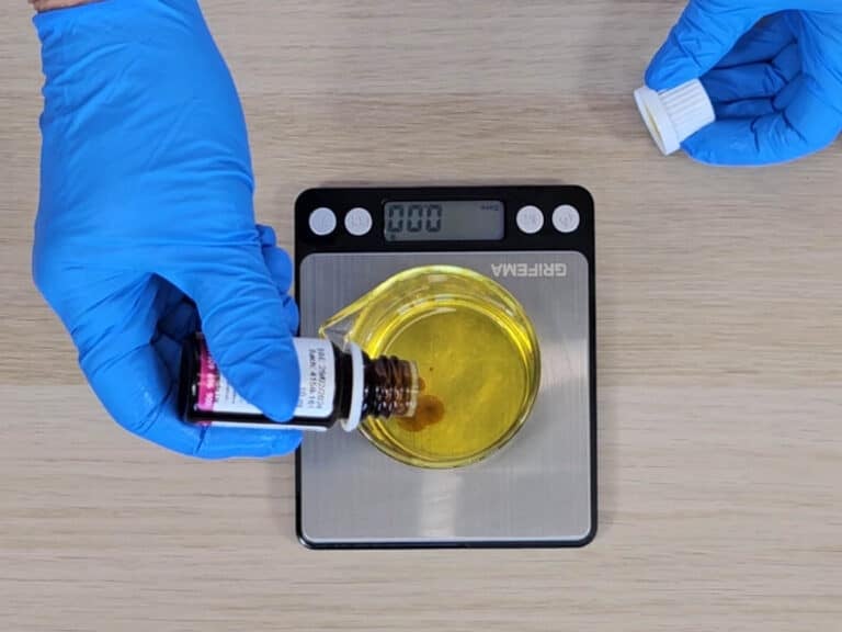 Calendula co2 extract is added to the oil mixture