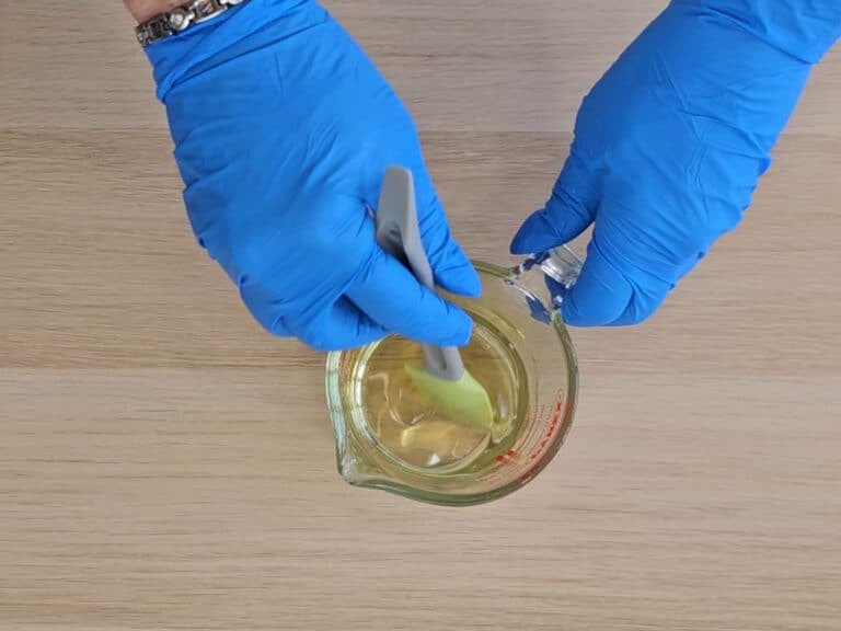 The mixture is stirred to combine