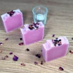 Three bars of natural homemade soap made with real natural ingredients using my full step-by-step video tutorial