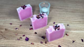 Three bars of natural homemade soap