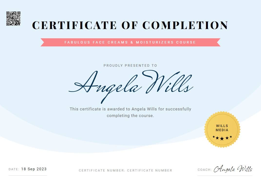 face cream course certificate face cream course certificate