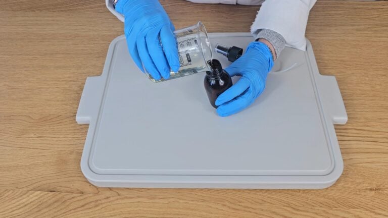 Transfer to a suitable bottle. Transfer to a suitable bottle.