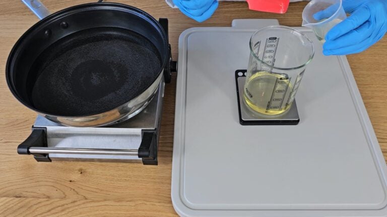 Now add the sweet almond and camellia oil Now add the sweet almond and camellia oil