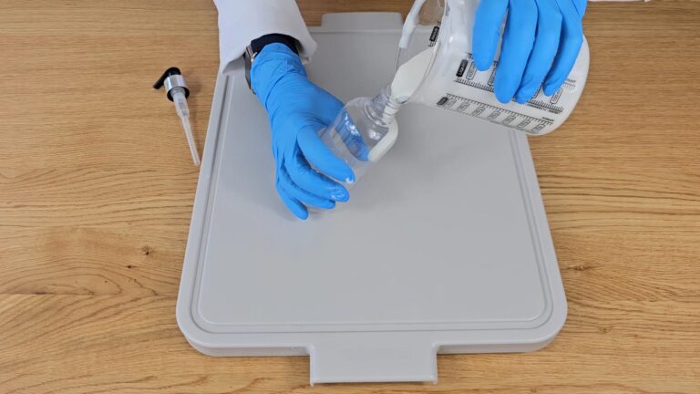 Transfer to a bottle with a cap or pump lid Transfer to a bottle with a cap or pump lid